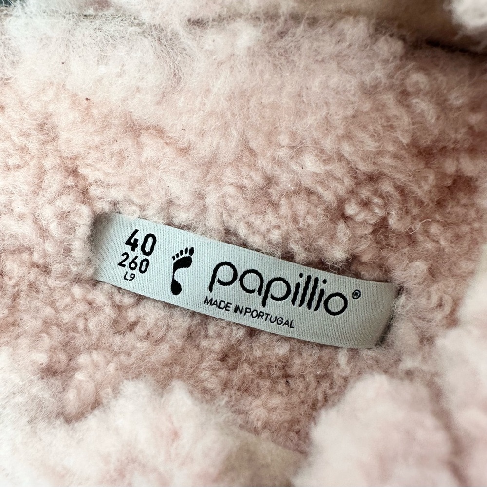 NWT Birkenstock Papillio Arizona Big Buckle Shearling fuzzy sandal pink 40/9 - Picture 12 of 17